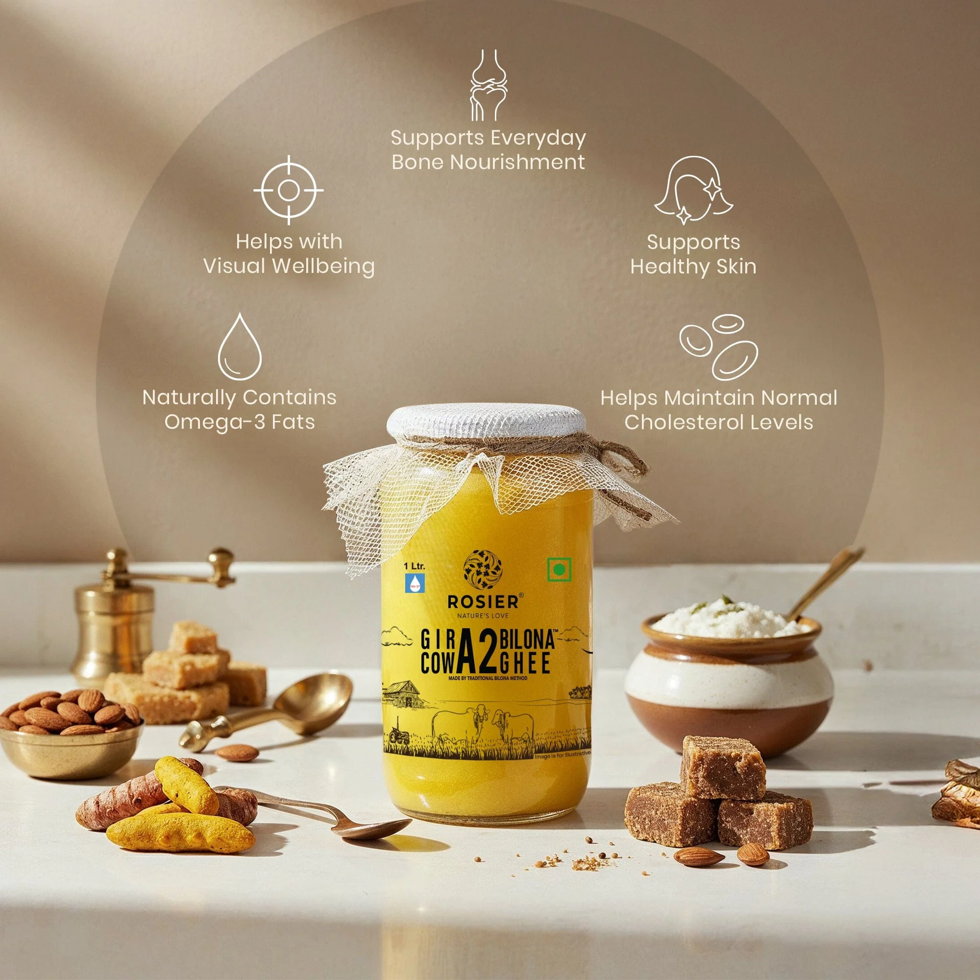 Gir Cow A2 ghee - Made From Curd (1 Ltr) - Image 5
