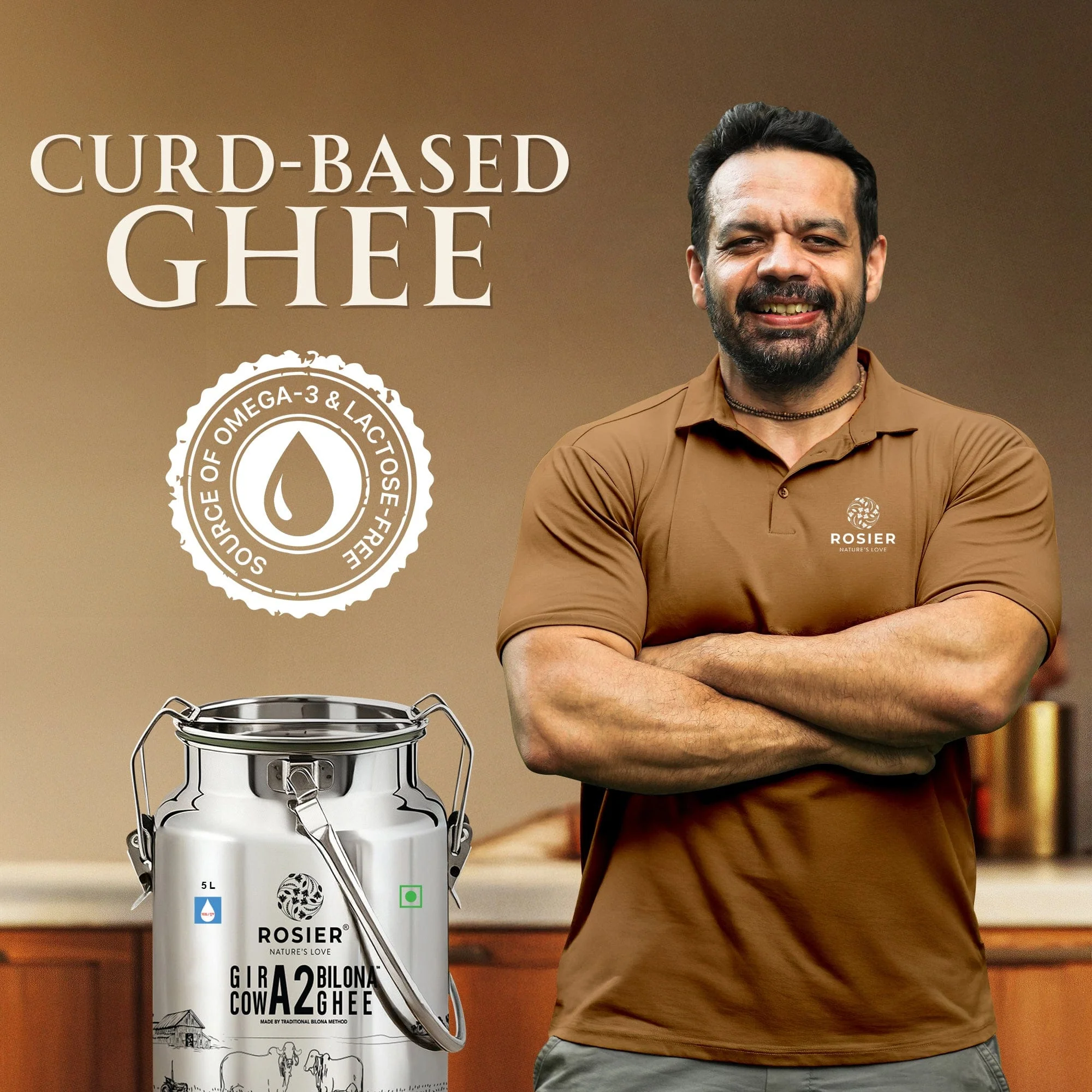Gir Cow A2 ghee - Made From Curd (5 Ltr - Steel Dolchi) - Image 3