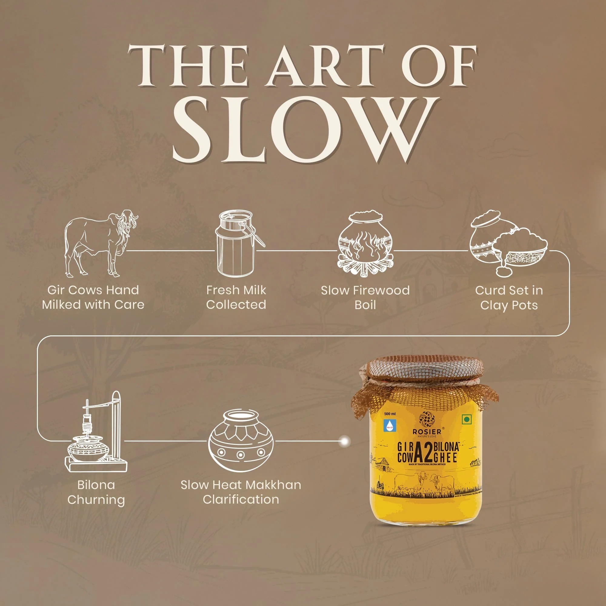 Gir Cow A2 ghee - Made From Curd (500 ML) - Image 4