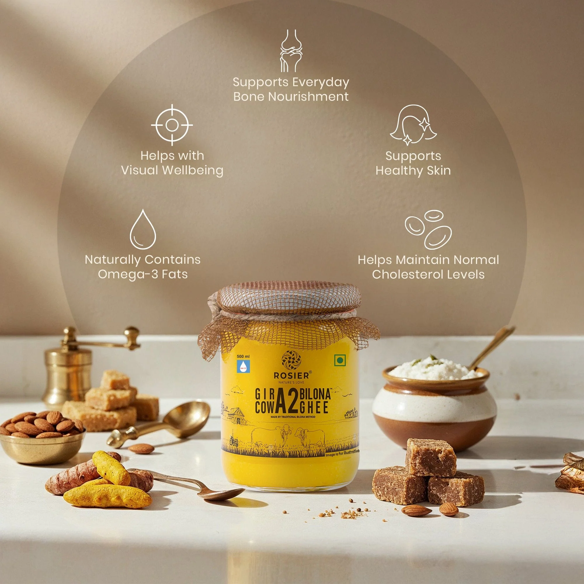 Gir Cow A2 ghee - Made From Curd (500 ML) - Image 5