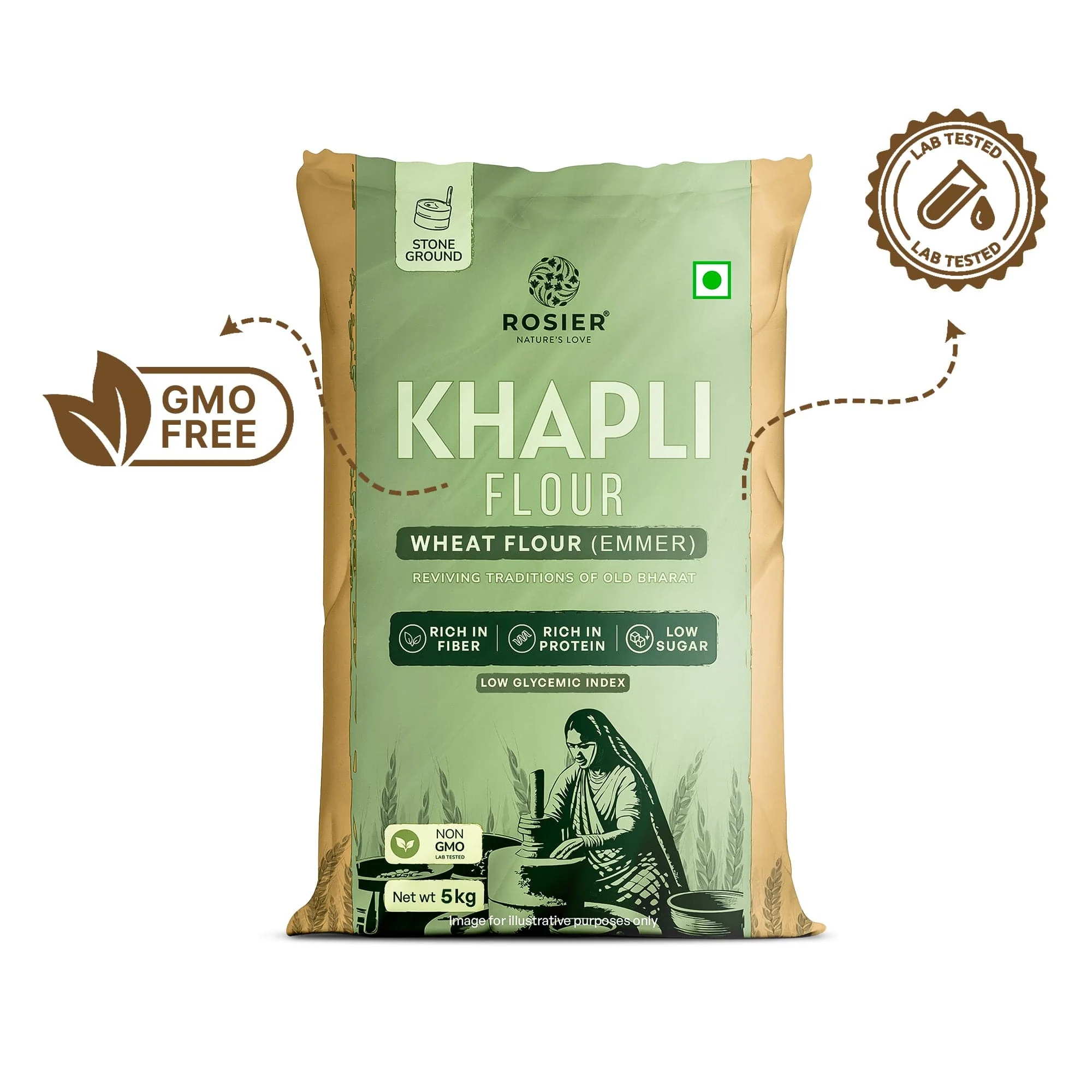 Khapli (Emmer) Wheat Atta (5Kg) - Image 5