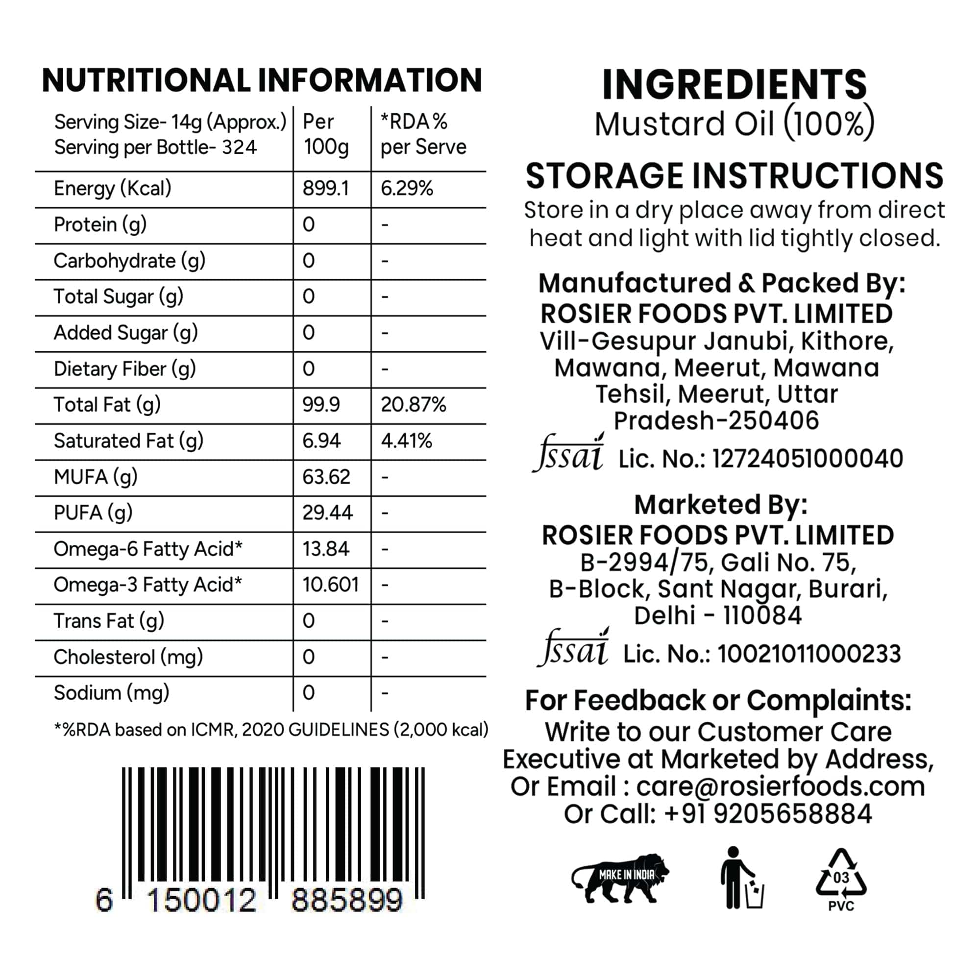 Stone Pressed Black Mustard Oil 5 Ltr - Image 8