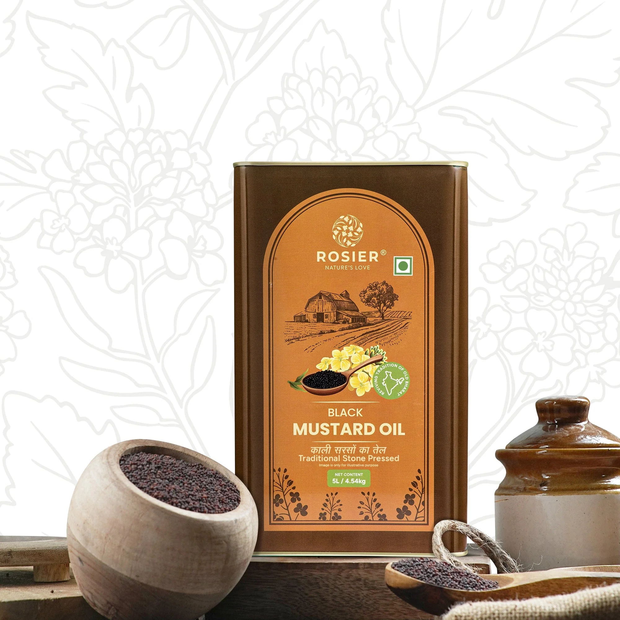 Stone Pressed Black Mustard Oil 5 Ltr - Image 2