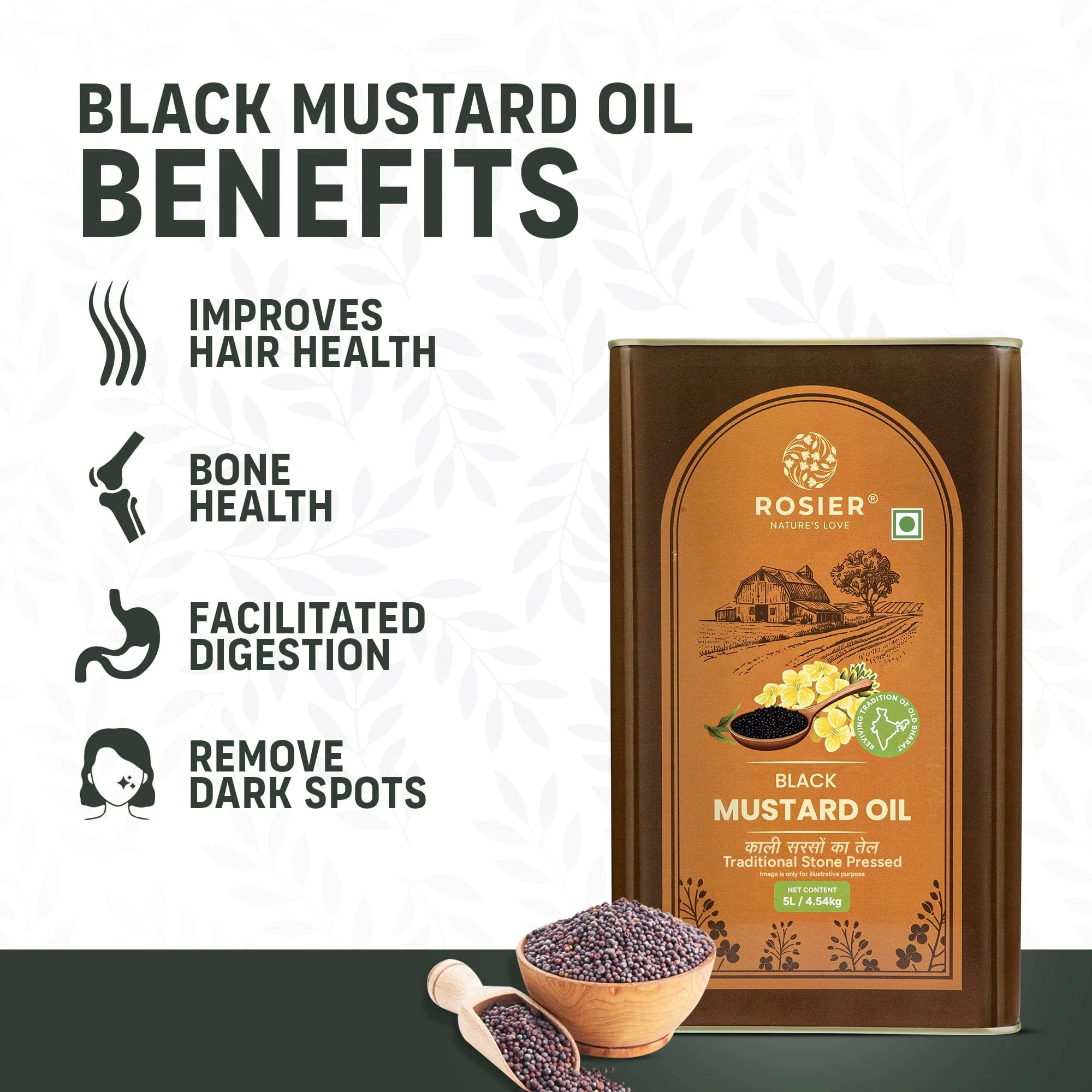 Stone Pressed Black Mustard Oil 5 Ltr - Image 5