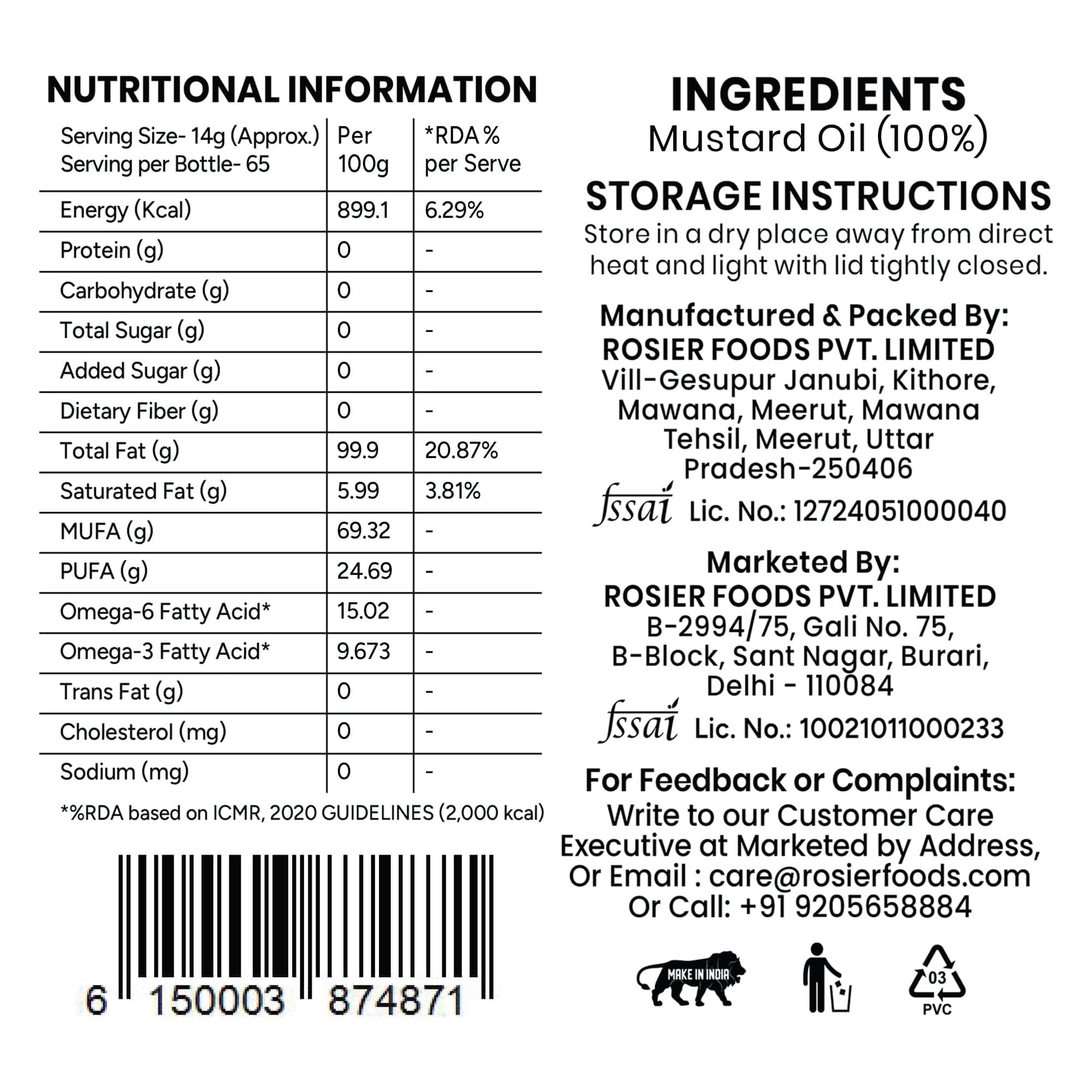 Stone Pressed Yellow Mustard Oil - Image 8